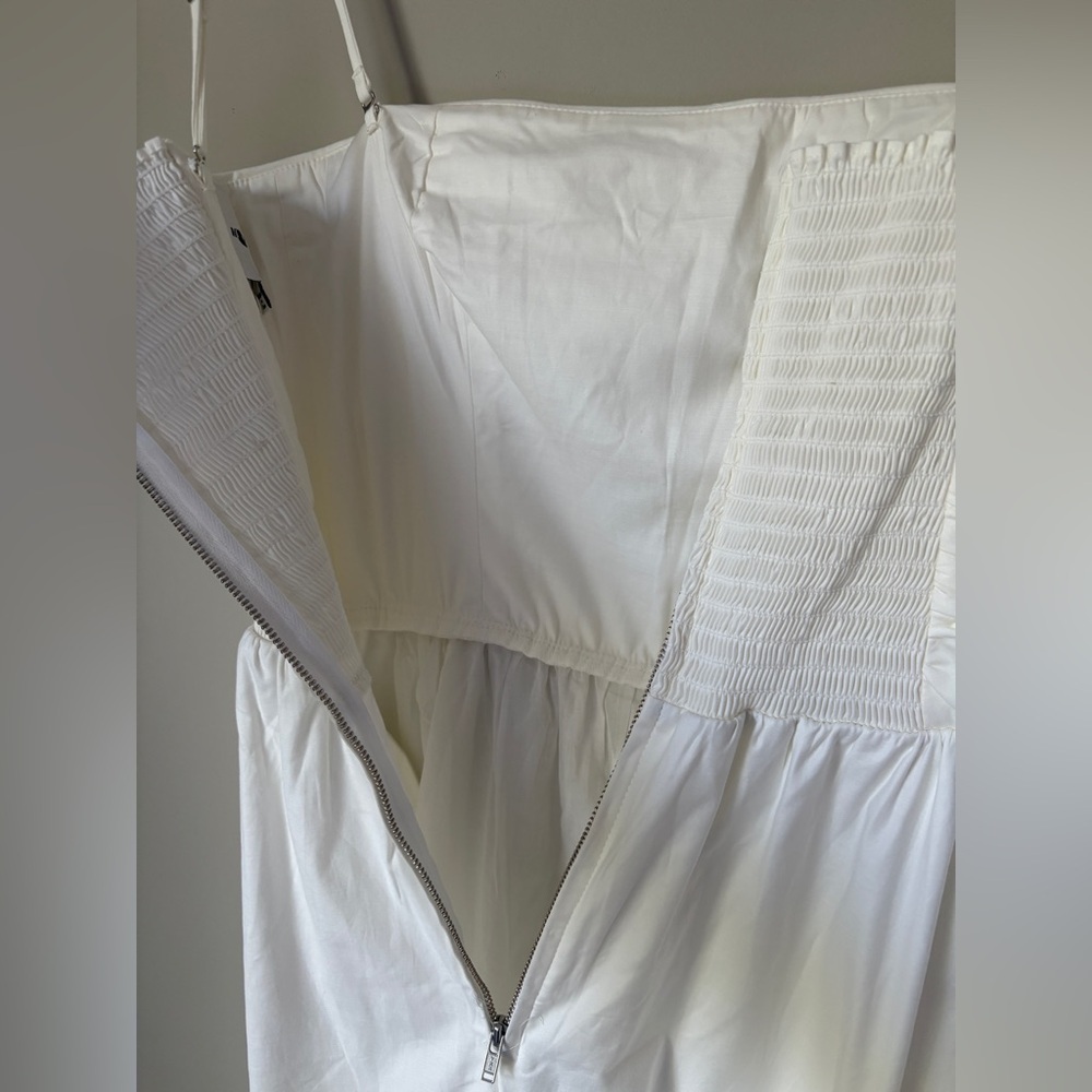 NEW Reformation Lissa Cotton Midi Dress White Ivory Removable Strap | US 0 UK 4 - Picture 9 of 16